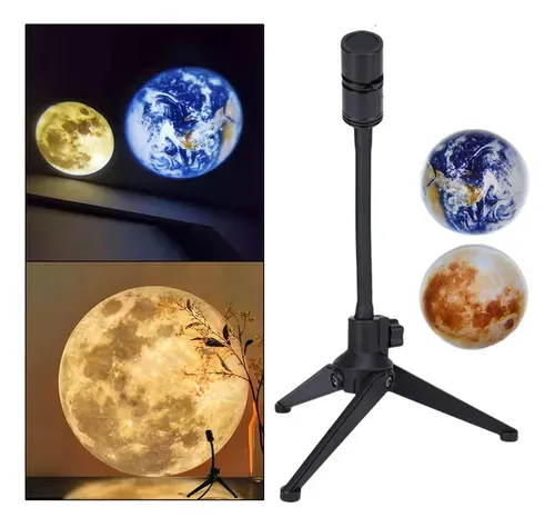 LAMPARA PROYECTOR LUNA Y TIERRA SOPORTE GIRATORIO EDK-2024-09
