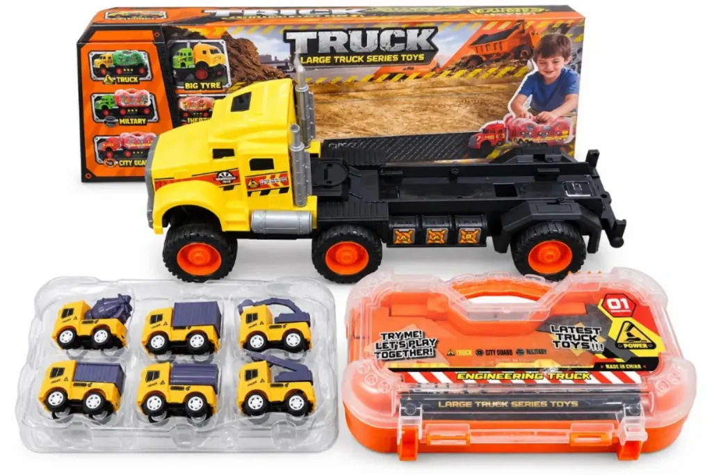 SET CAMION CON CARROS DE CONSTRUCCION X6