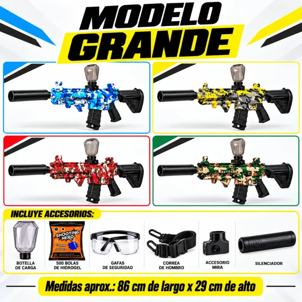 [ST719B] PISTOLA DE HIDROGEL DISPARO DE ELITE AUTOMATICA