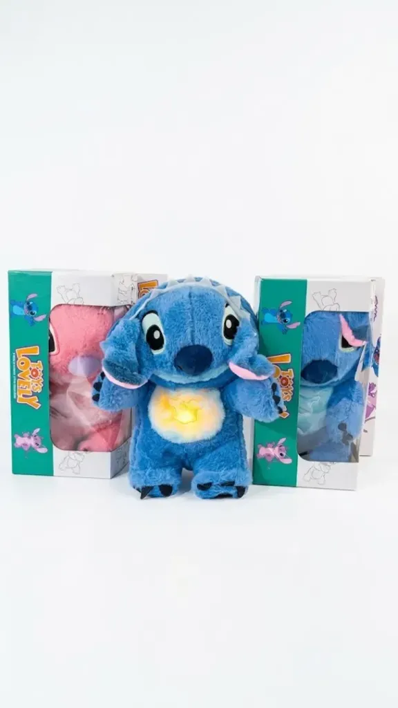 [BOD-JUG-089] PELUCHE STITCH RESPIRA ALIVIADOR CON LUZ Y SONIDO