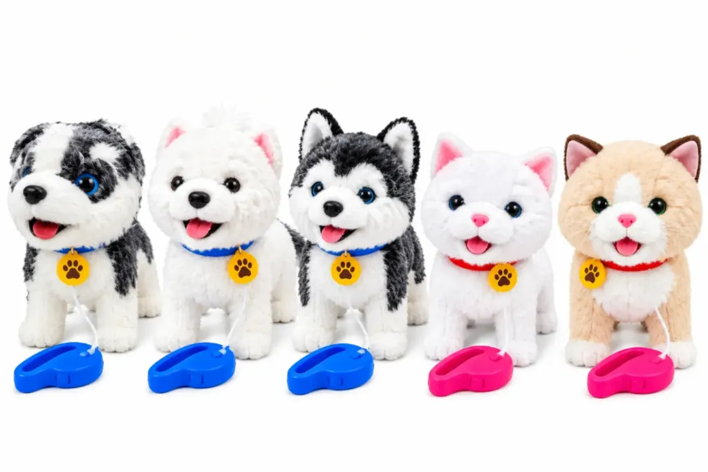 PELUCHE DE PERRITOS Y GATITOS CON CONTROL ELECTRICO CON SONIDO Y MOVIMIENTOS