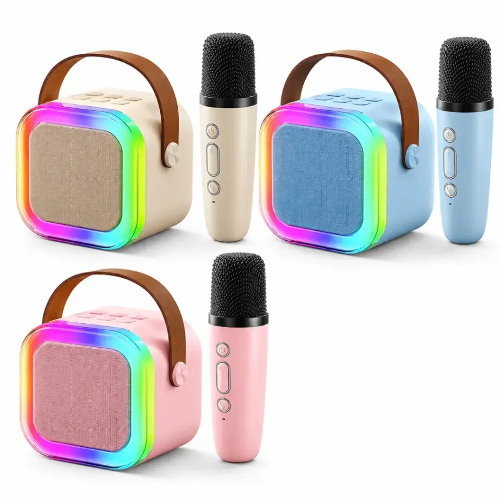 PARLANTE KARAOKE LED INALAMBRICO CON MICROFONO