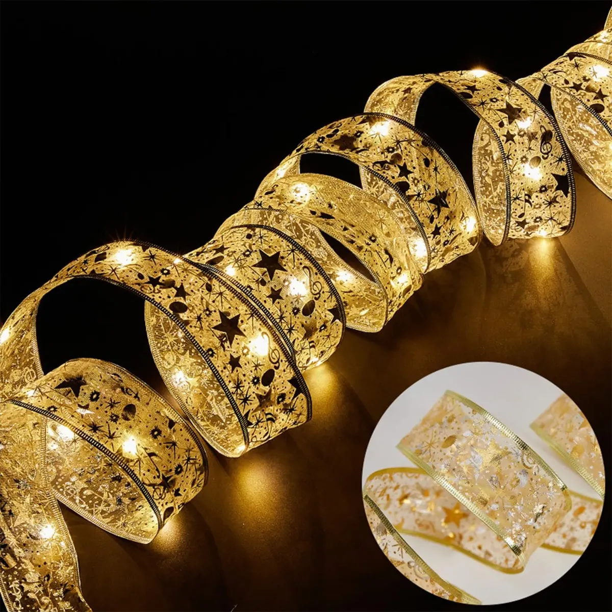 CINTA DE NAVIDAD CON LUZ LED